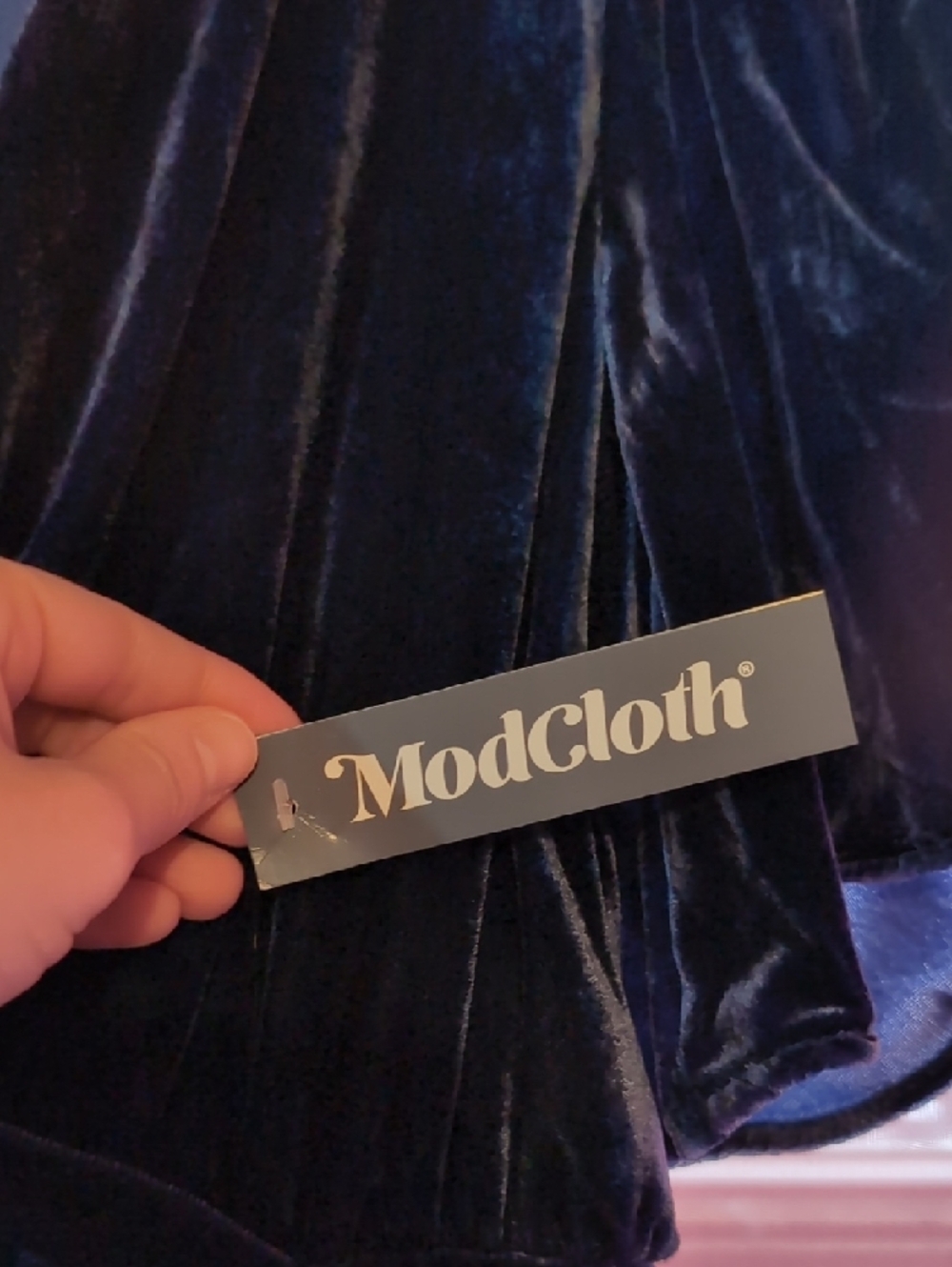 ModCloth Navy Velvet Wrap Midi Dress - Picture 6 of 6